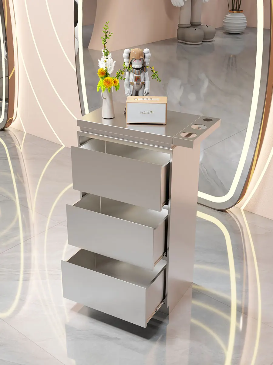 

Storage Locker Hair Salon Special Tool Counter Stainless Steel Hair Salon Tool Cabinet With Drawer Barber Shop Tool Cabinet