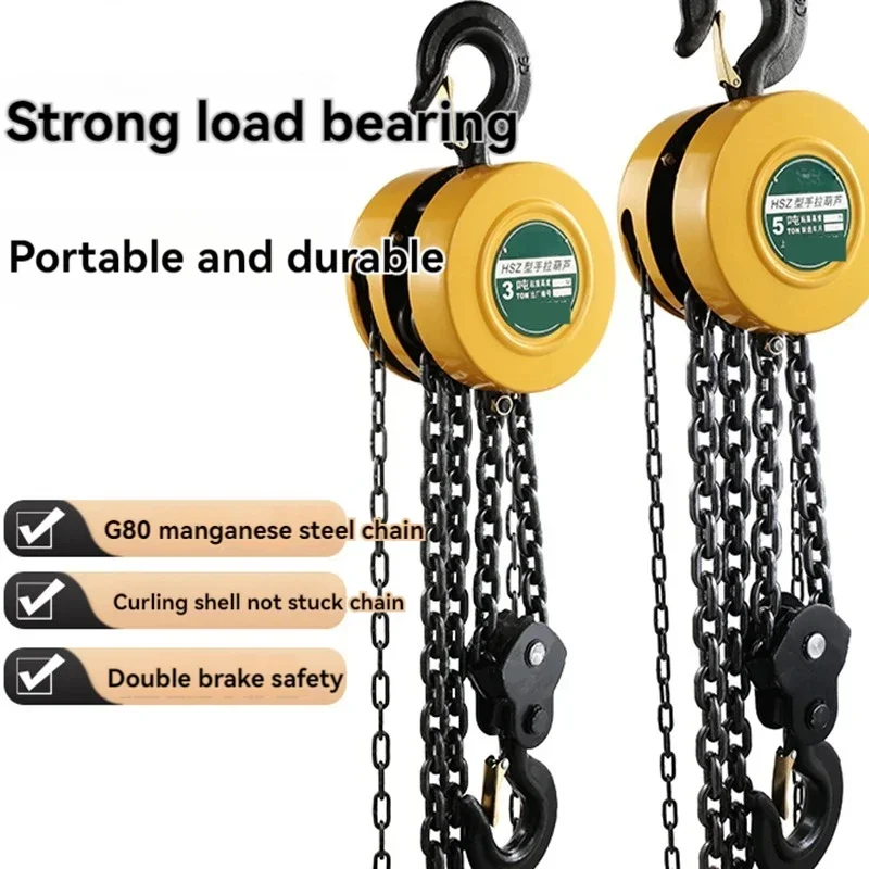 

National Standard Hand Chain Hoist 2 Tons 1 Ton 3 Tons 5t Round Manual Hoist Chain Crane Inverted Chain Hoist