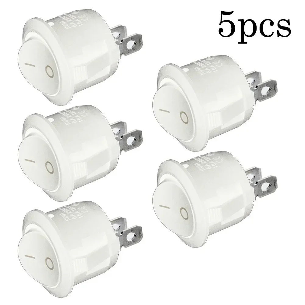 5/10PCS 12v Round Rocker Switch ON/OFF 2 Pin SPST Camper Van Caravan Boat Motorhome Lights Rocker Switches