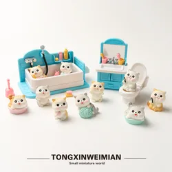 1:12 Miniature Furniture Forest Family Kitchen Toy Dining Table Dollhouse Accessories Bathroom Pretend Play For Girl Gifts Toys