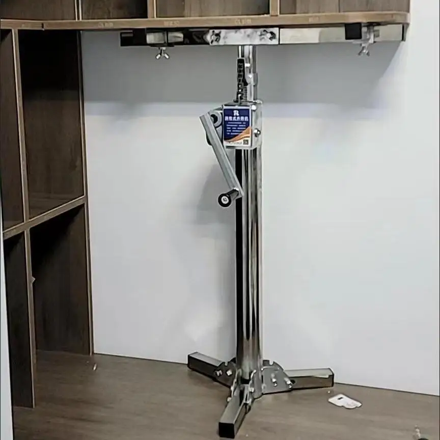 2.5m Manual Electric Lifting Platform with Hand Crank Stainless, Dual-Purpose Wall Mounting Bracket for Cabinets and Storage