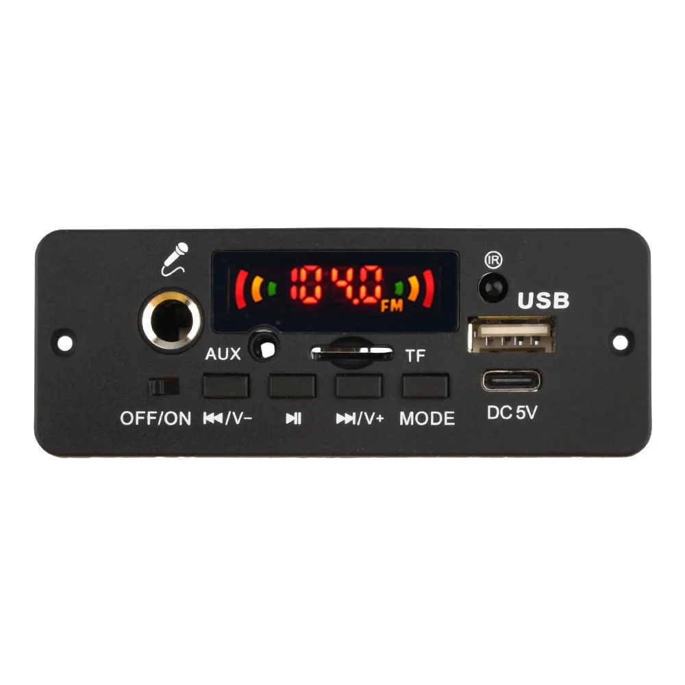 DC 5V MP3 Player 10W Amplifier Bluetooth MP3 Decoder Board Car Music Player FM Radio Handsfree Call Record Module Support Mic