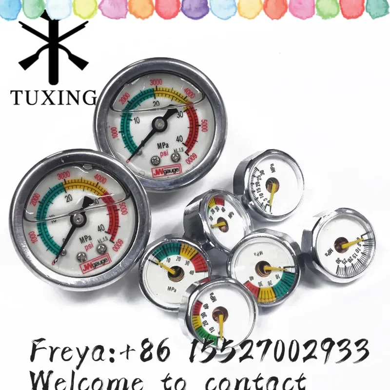 High pressure cylinder luminous miniature pressure gauge M8 * 1 small gauge 40mpa luminous pressure gauge M10 * 1