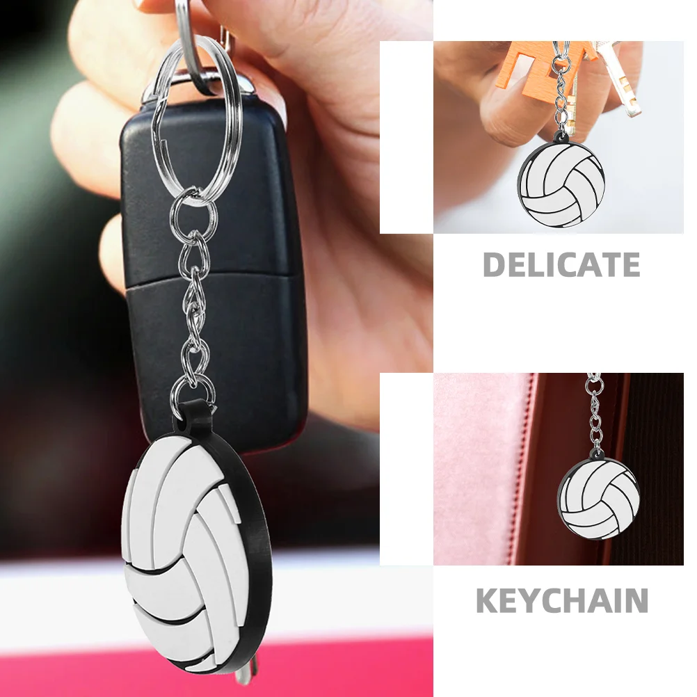 10 Pcs Volleyball Keychain Mini Sports Balls Backpack Metal Bag Hanging Ornaments Decor