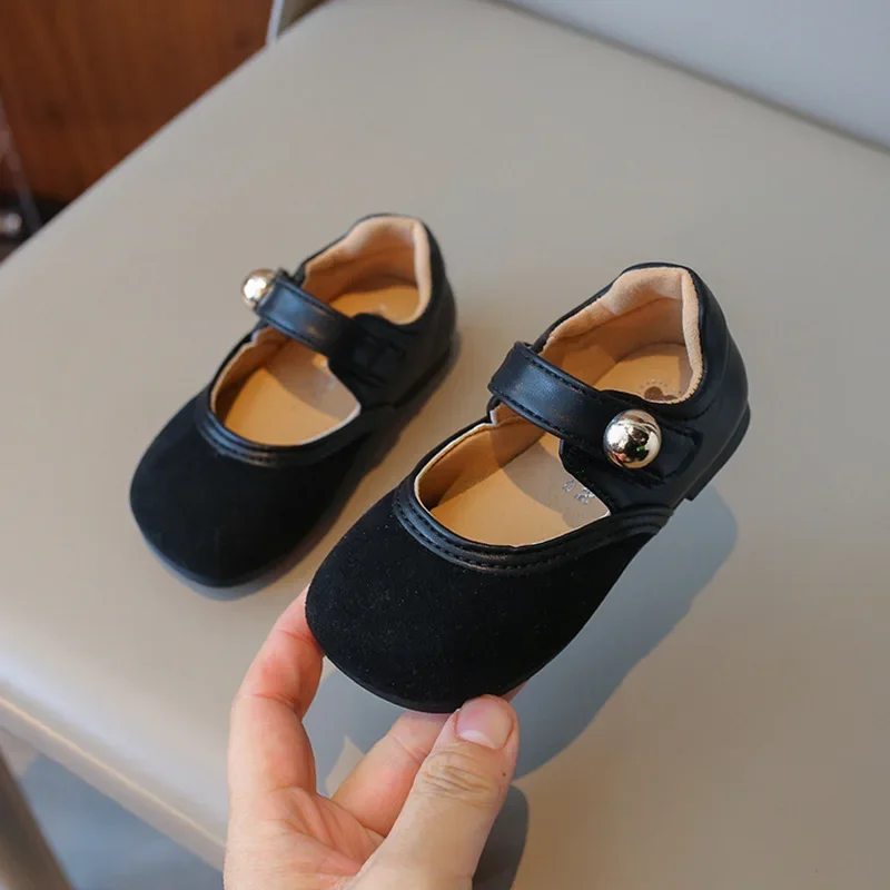 Girls School Shoes 2024 Spring Autumn New Baby Girl Single Shoes 1 To 2 Years Korea Soft Sole Anti Slip Princess Leather Shoes