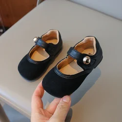 Girls School Shoes 2024 Spring Autumn New Baby Girl Single Shoes 1 To 2 Years Korea Soft Sole Anti Slip Princess Leather Shoes