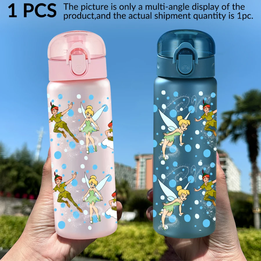 

1Pc Disney Peter Pan Fairy Pattern 26oz Plastic Water Bottle Outdoor Sports Water Cup Birthday/Back To School Gift