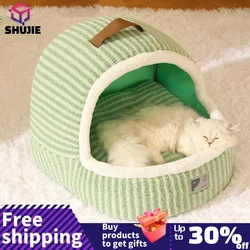 Pet Tent Cave Bed for Cats Small Dogs Self-Warming Cat Tent Bed Cat Hut Comfortable Pet Sleeping Bed Foldable Removable Washable