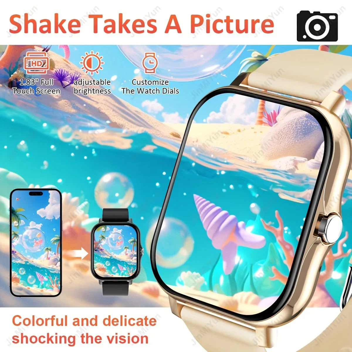 

Full Screen Touch Sports Smart Watch Wireless Call Message Modes Message Reminder Multi-function Phone Answer Dialing