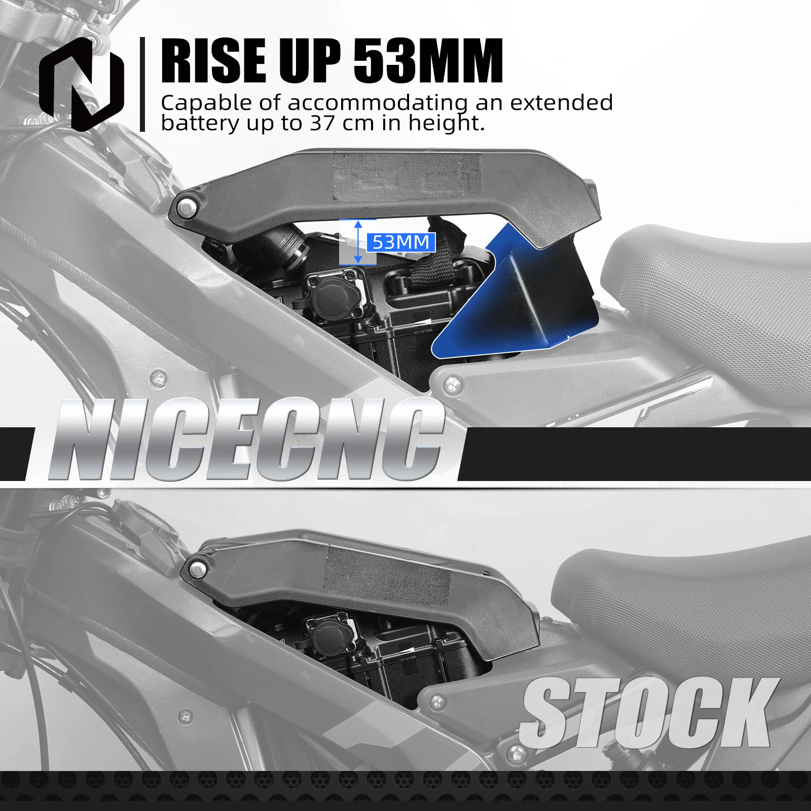 2025 2024 Per Surron Bici Elettrica 50 MILLIMETRI Sedile Riser Coperchio Della Batteria Extender Aumentare Sollevare Kit Staffa Per Surron Light Bee XS L1E