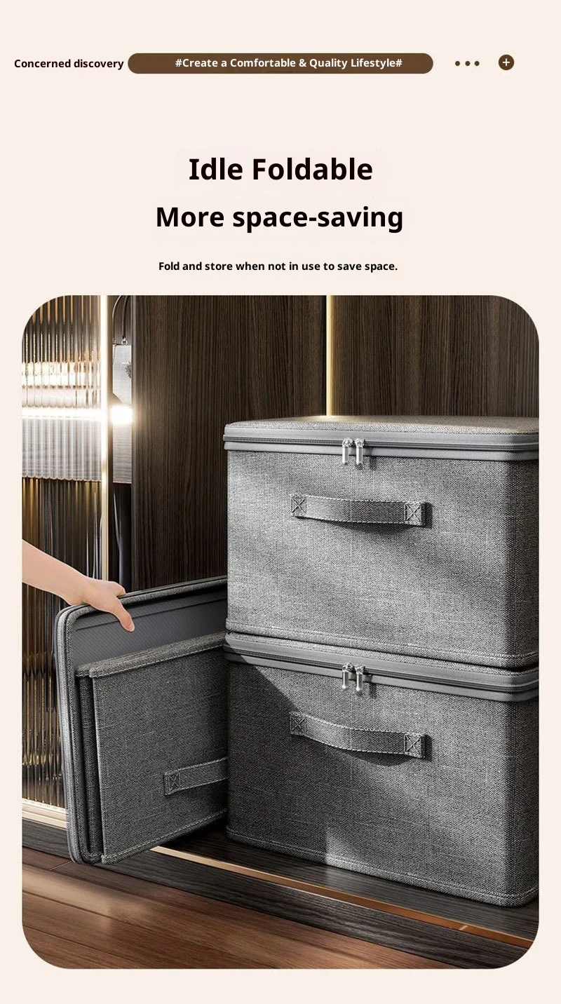 3/1 Stück faltbare Aufbewahrungsbox, tragbarer Stoff-Organizer, zusammenklappbarer Kleidungs-Aufbewahrungsbehälter mit Rädern für die Organisation zu Hause – Detail 4