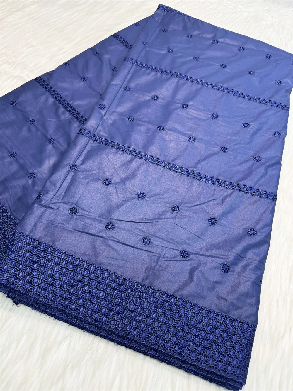 

Premium African Lace Fabric Polish Cotton Eyelet Embroidery Cloth for Designers Dry Sewing Projects Dress Creation CT16035