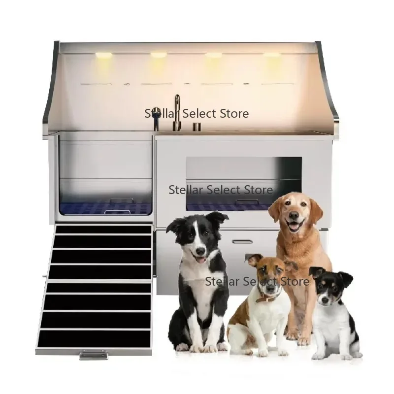Manufacturer Wholesale  Cleaning Sink Professional Pet Grooming Stainless Steel Dog Bath with Light Emitting Diode Light