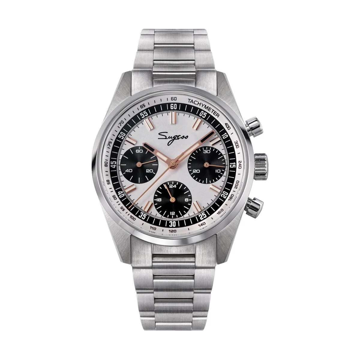 Sugess Mens Watch 38mm Chronograph Mechanical Wristwatches Tianjin Gooseneck Movement Sapphire Crystal Roulette Dial S465 new image 3