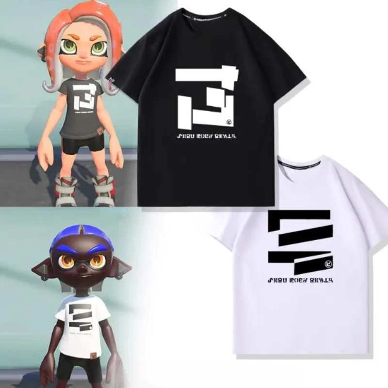 

Anime Splatoon 3 T-shirt 100% Cotton Men T Shirt Casual Women Short Sleeved Tops Oversized Crew Neck Tees Streetwear Clothing