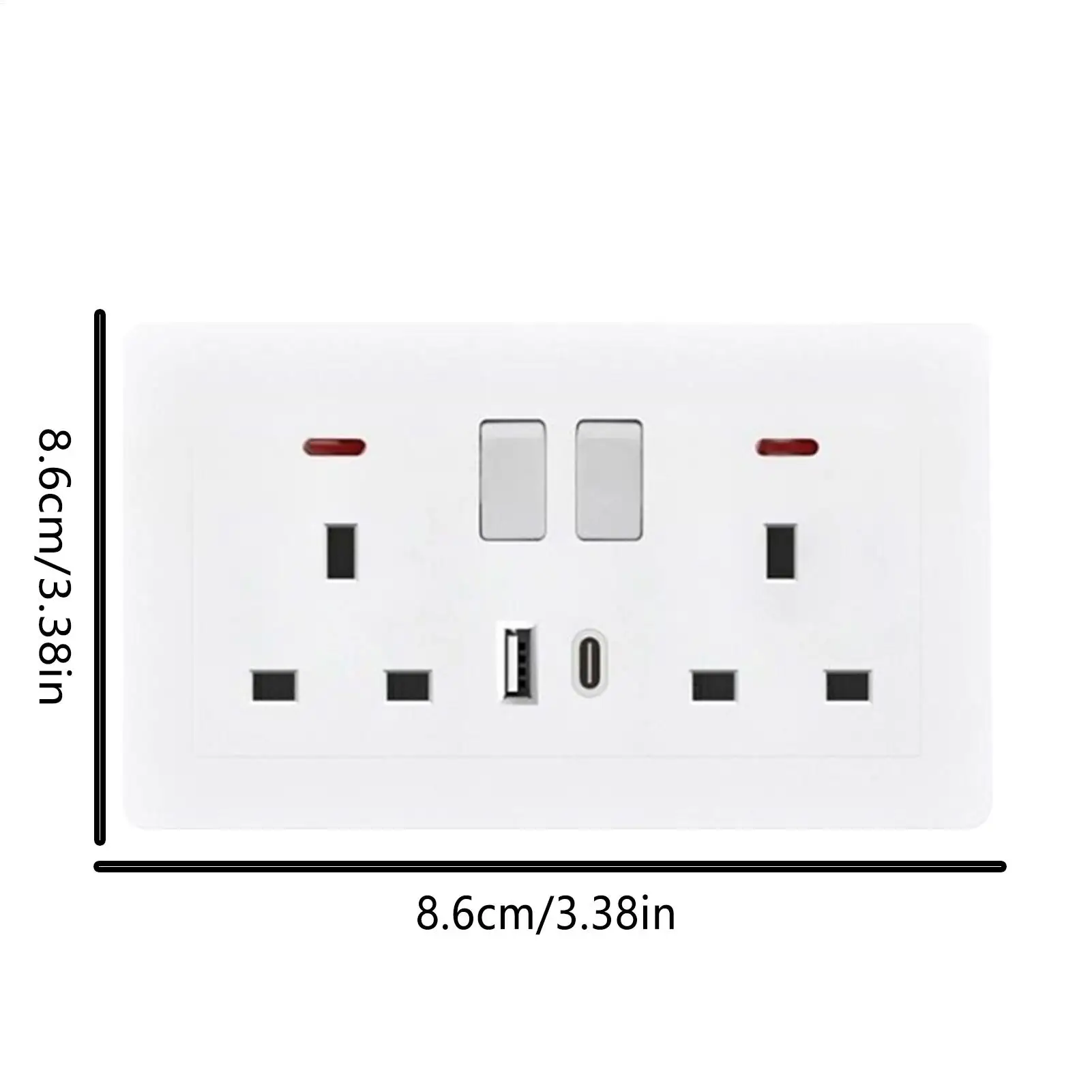壁コンセント電源ストリップ 2 ポートプラグ延長ダブル充電器コンバータ付きオフィス寝室キッチン屋外ホームバスルーム