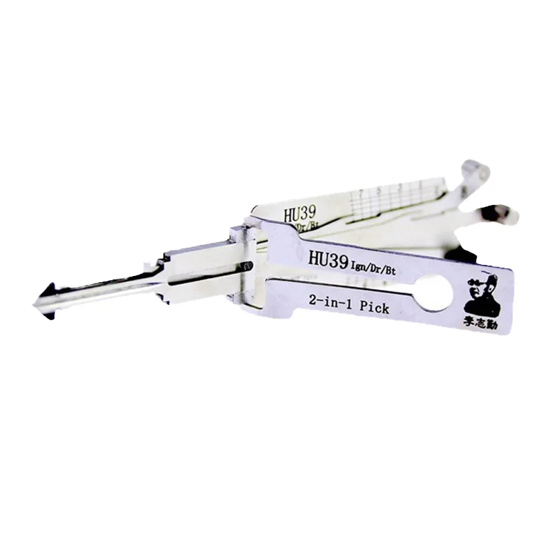 Original Lishi 2-in-1 Lock Pick HU39 Decoder Ignition Car Door Open for B-enz Model Vertical Milling Side Milling