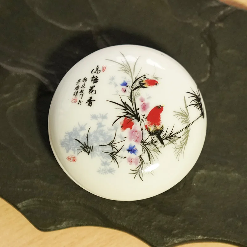 หมึกพิมพ์สีแดงเข้มแบบกลม 30 กรัม หมึกซินนาเบอร์สำหรับประทับตราชื่อ ลายเซ็น ภาพวาด งานพู่กัน  อุปกรณ์การเขียนสำหรับโรงเรียนและสำนักงาน