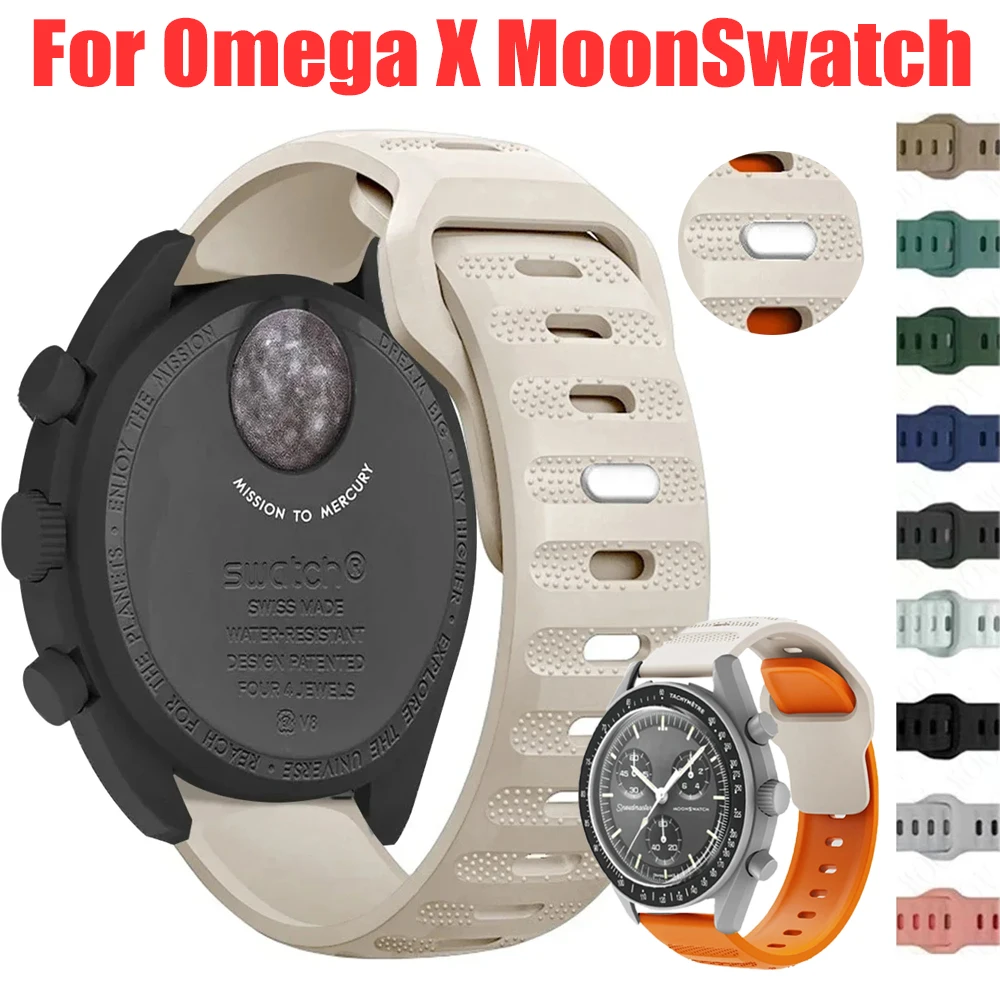 Silicone Band For Omega X Swatch Joint MoonSwatch Strap Sport Waterproof Bracelet 20 22mm For Samsung Watch 7 40/44mm Watchband