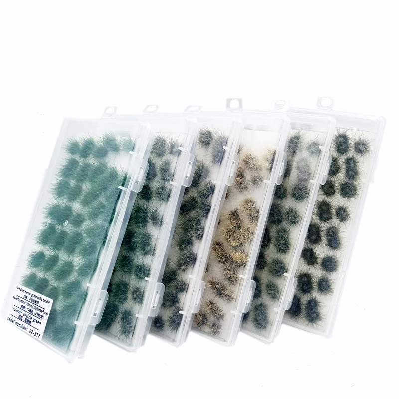 39 pc/caixa modelo de cluster de grama simulada irregular planta de grama montanha micro paisagem mesa de areia material diy layout ferroviário