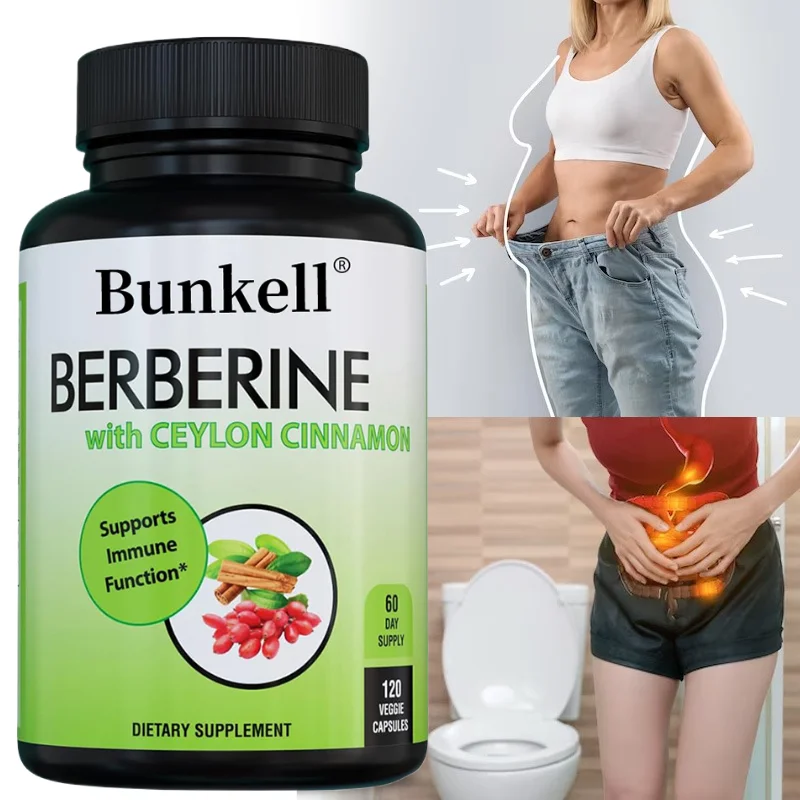 

Berberine HCL 1200mg with Ceylon Cinnamon Capsules, Support Cardiovascular Gastrointestinal Immune Metabolic & Cognitive Health