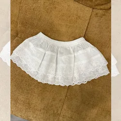 Children Clothes Girls Lace Skirt 2024 Fashion Sweet Style Cute All Match Solid Color Princess Casual Simple Cute Skirt Girls