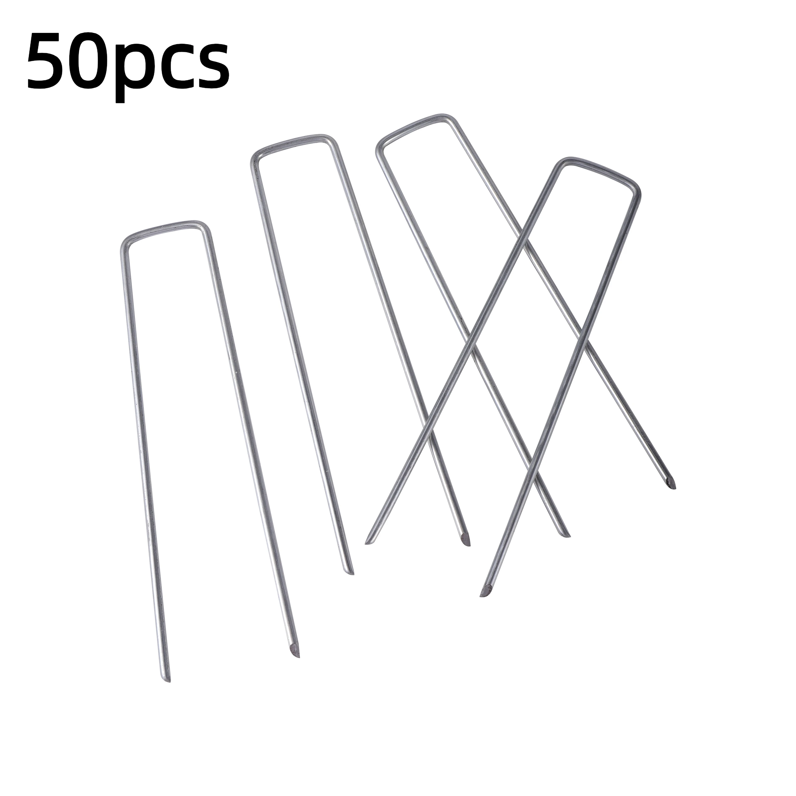 

U-shaped Fence Stake Heavy-duty Sod Pins Galvanized Anti-rust Garden Landscape for Staples for Holding Fence Ground Cove 50Pcs