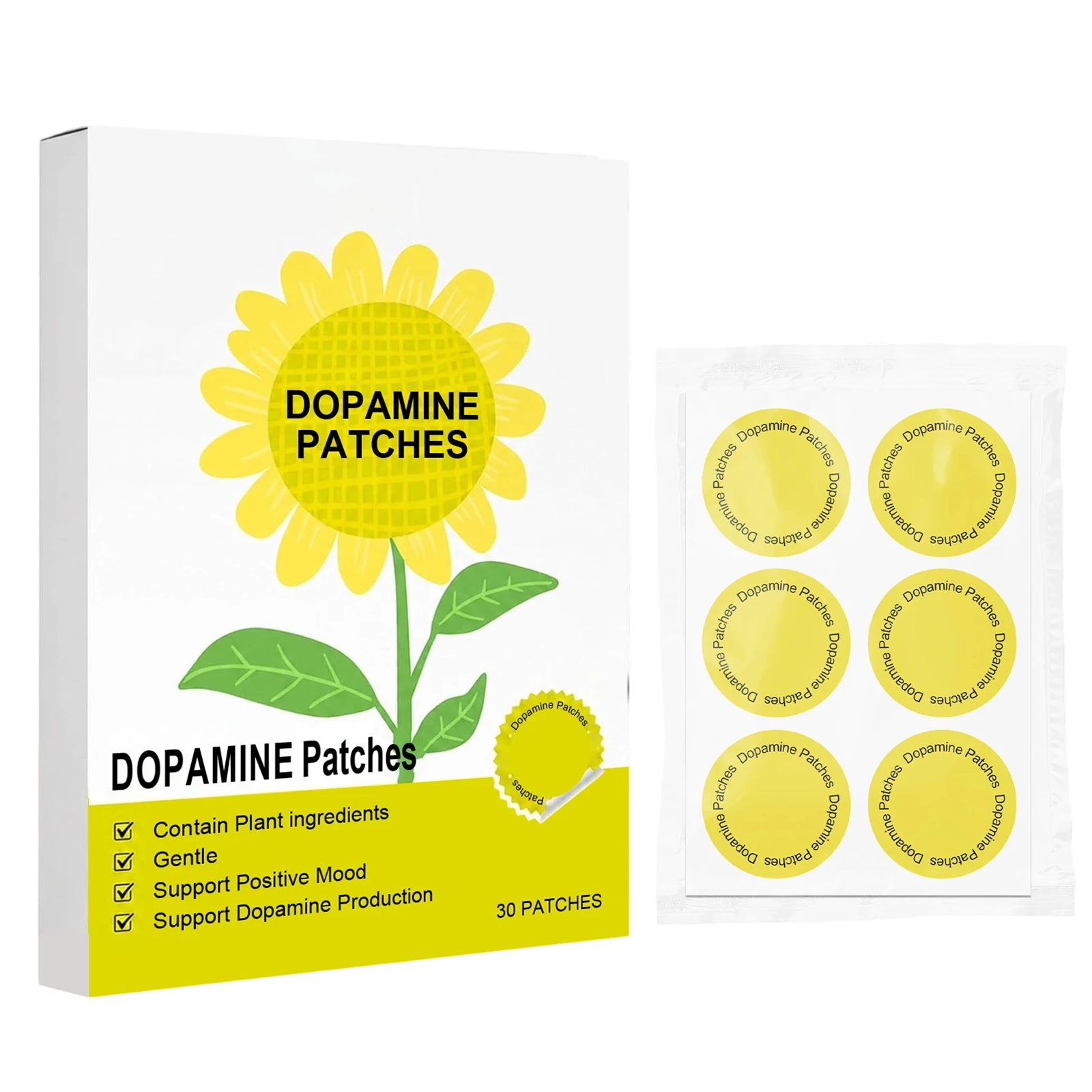 Dopamine Patches Vitality Boost Instant Mood & Focus Enhancement Concentration Aid Wellness Body Care Patch
