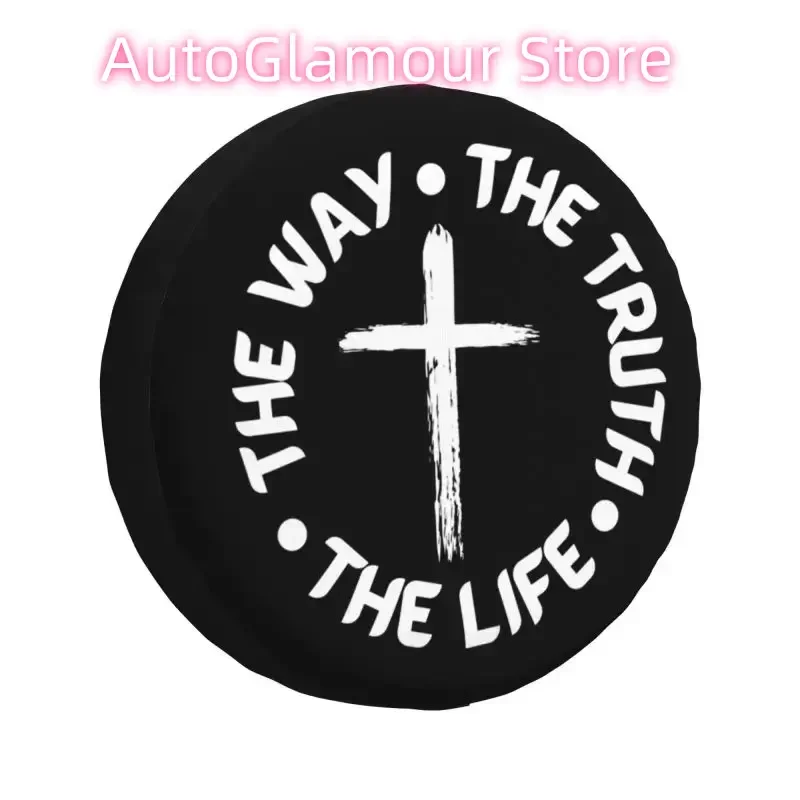 

Путь, Правда, Жизнь, христианский чехол на запасное колесо для Prado Pajero Jeep Иисус Христос, христианство, крест, защита колеса автомобиля