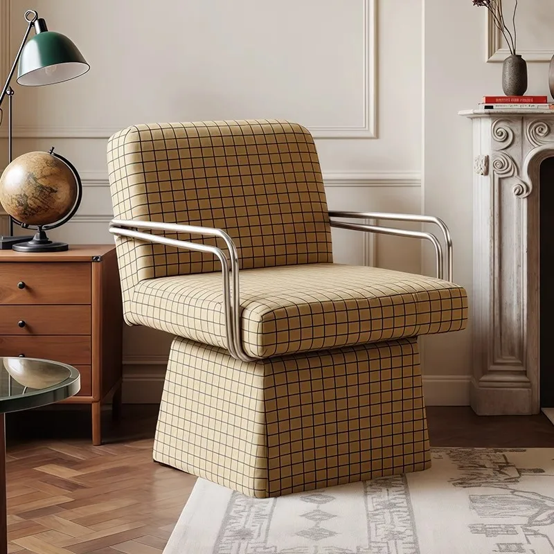 Fabric single sofa chair living room home leisure rotatable dressing chair