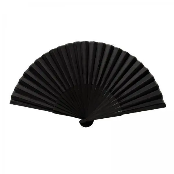 Handheld Bamboo Folding Fan Black Fabric Portable Elegant Folding Hand Fan for Bridal Party Dance and Gifts