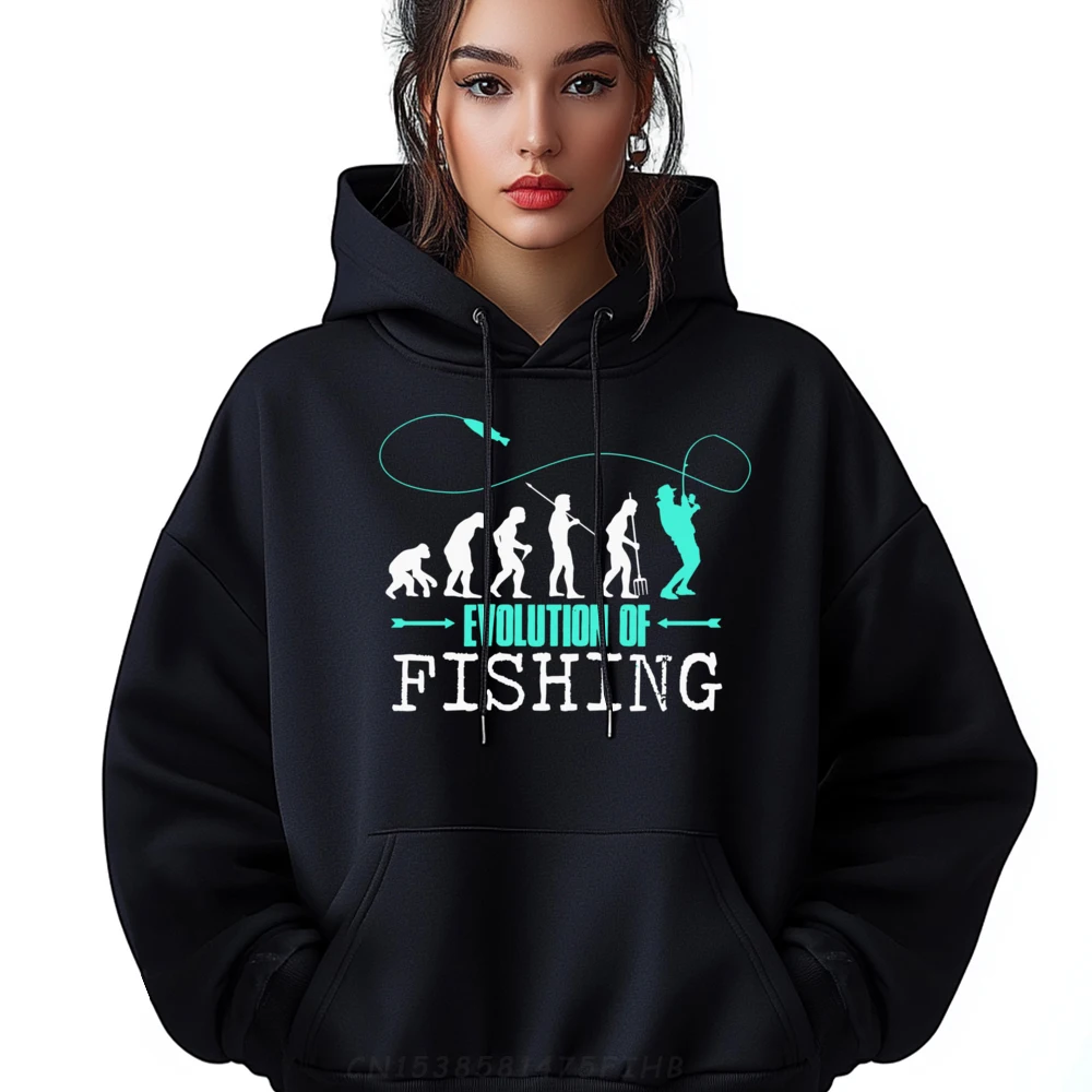 Angler Evolution of fishing lustiger Angel Spruch camisa negra camisetas gráficas sudaderas con capucha hombres de gran tamaño Halloween