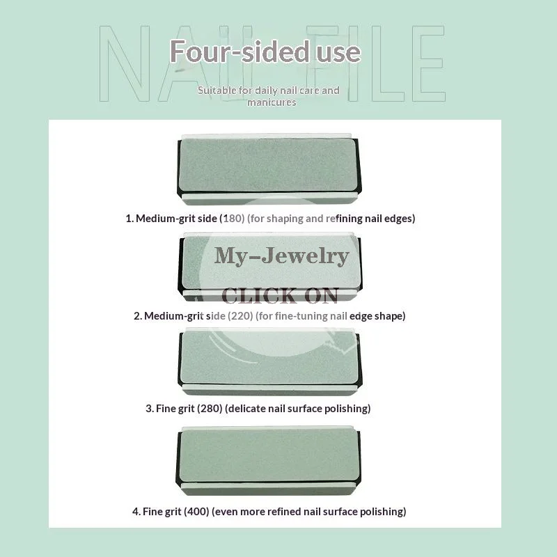 1 Nail File 4-in-1 Buffing File Block Double Sided Polishing Plate Block Watch Strip Jade Instrument Play Gold Silver Jewelry