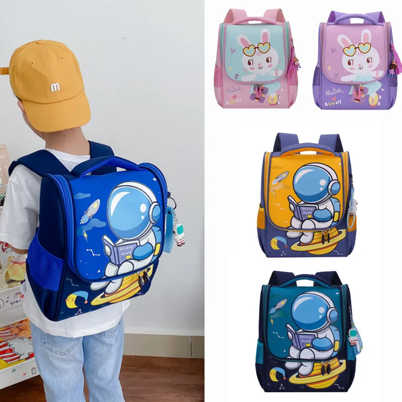 Boy Backpack Kindergarten Boys Astronaut Rabbit Children‘s Backpacks Student Schoolbag Gift Cartoon Backpack Knapsack Grade 1-9