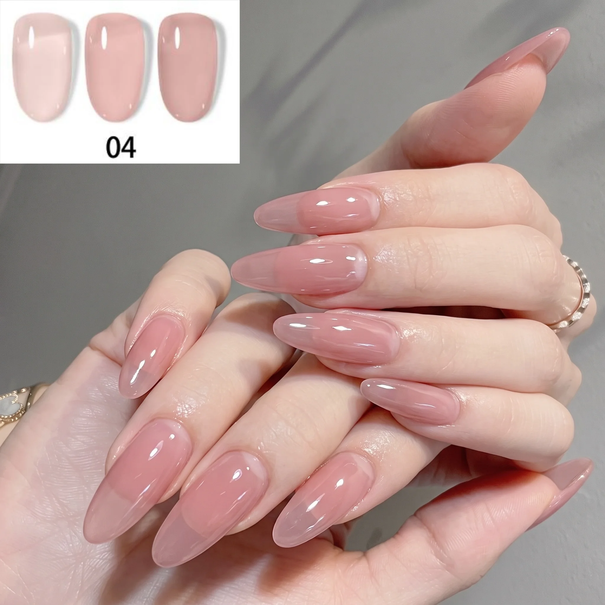 Hassleelss 4Pcs Transparent Nail Polish Gel Set, Removable Nail Polish, Suitable for DIY Nail Art, a Great Gift for Women