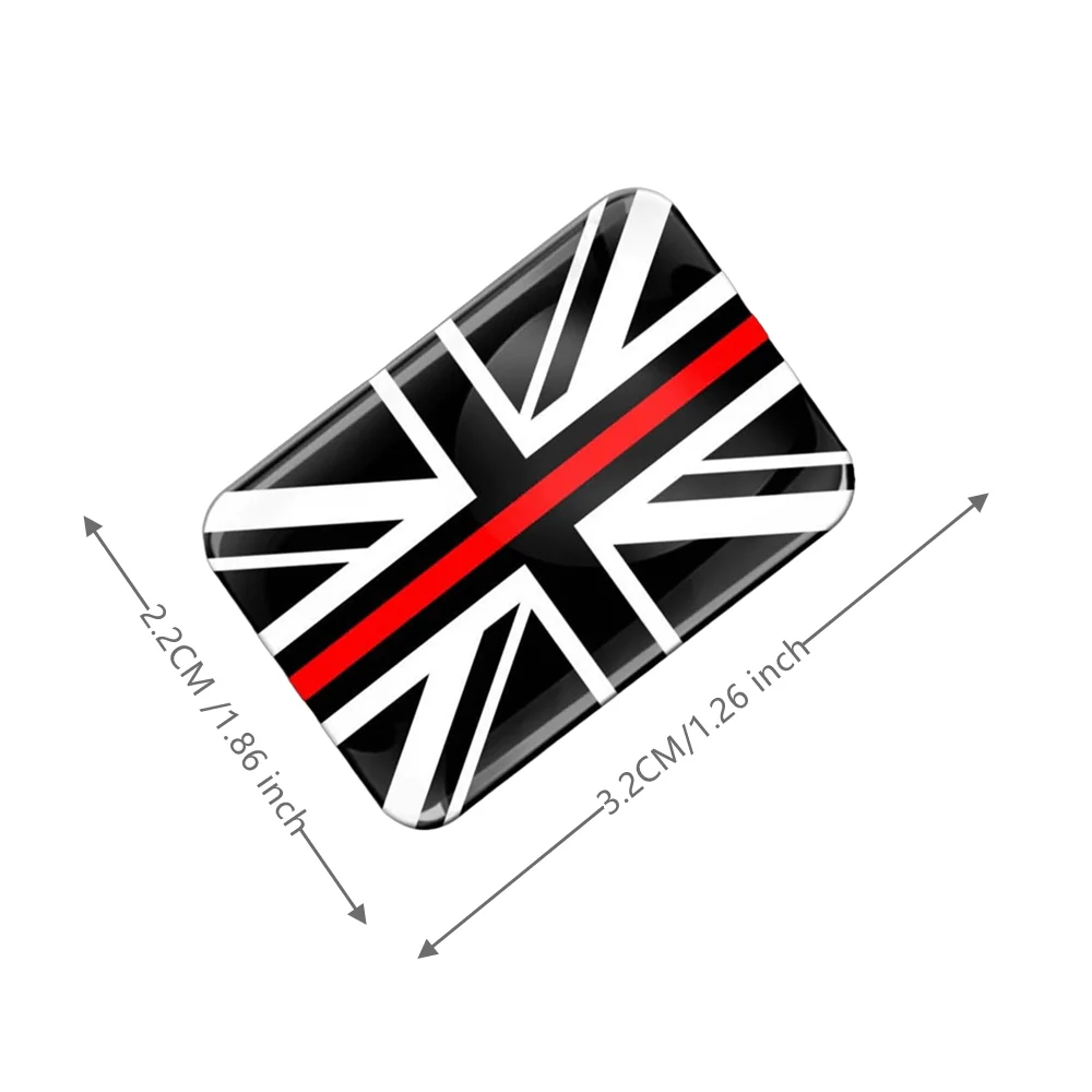 2 X 3D Domed Silicone Stickers Decals UK Union Jack National Thin Red Line Great Britain Flag Car Motorcycle Helmet Car Emblem