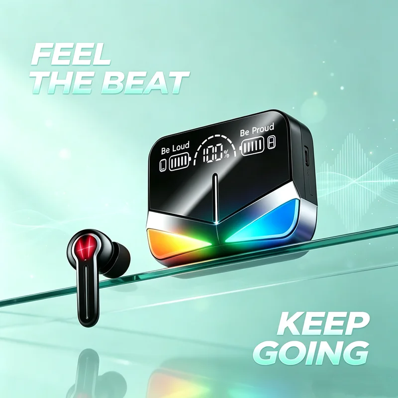 M28 Bluetooth Wireless Headset 5.3 Smart Touch Call Headset Waterproof Noise Canceling Headset