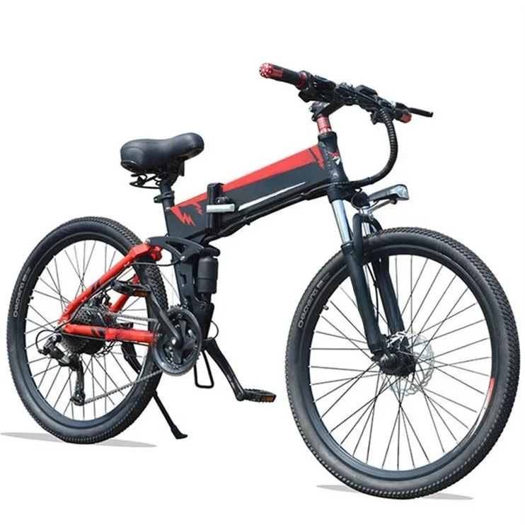 26 Inch Electric Folding Bicycle Full Suspension Ebike 350W Electric Bike 21 Speed Electric Ebike
