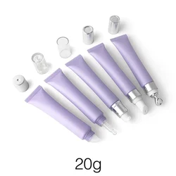 20g Purple Plastic Lipstick Refillable Squeeze Bottle 20ml Cosmetics Container Empty Lipgloss Essence Eye Cream Soft Tube