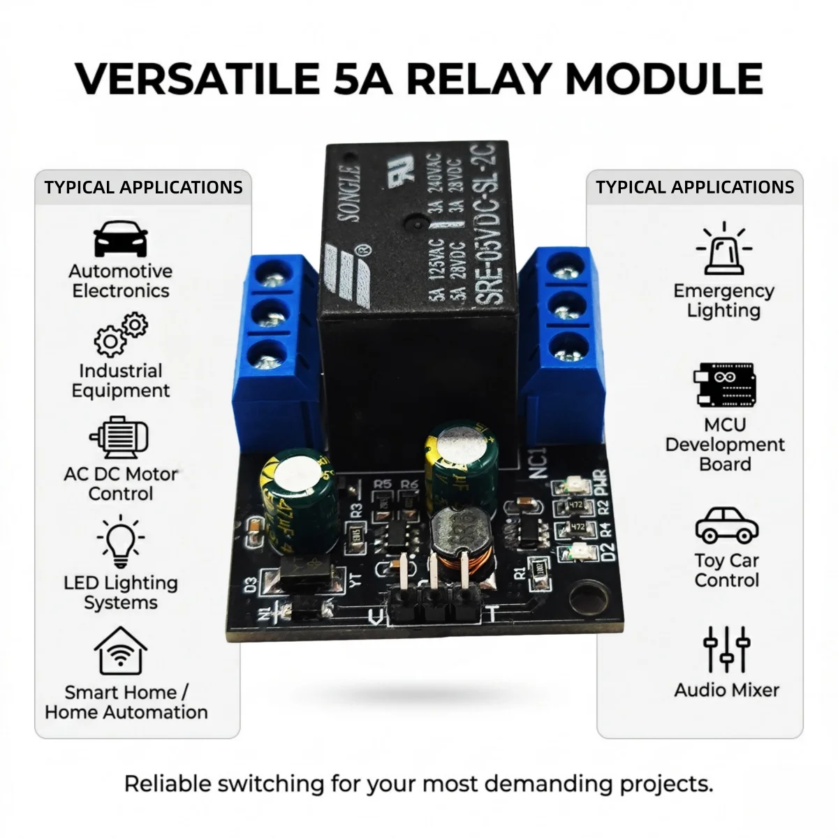 

Модуль двухканального двухпозиционного реле DPDT 7В-40В с самоблокировкой, триггером низкочастотного импульса и флип-флоп схемой, 5А, для Arduino и умного дома