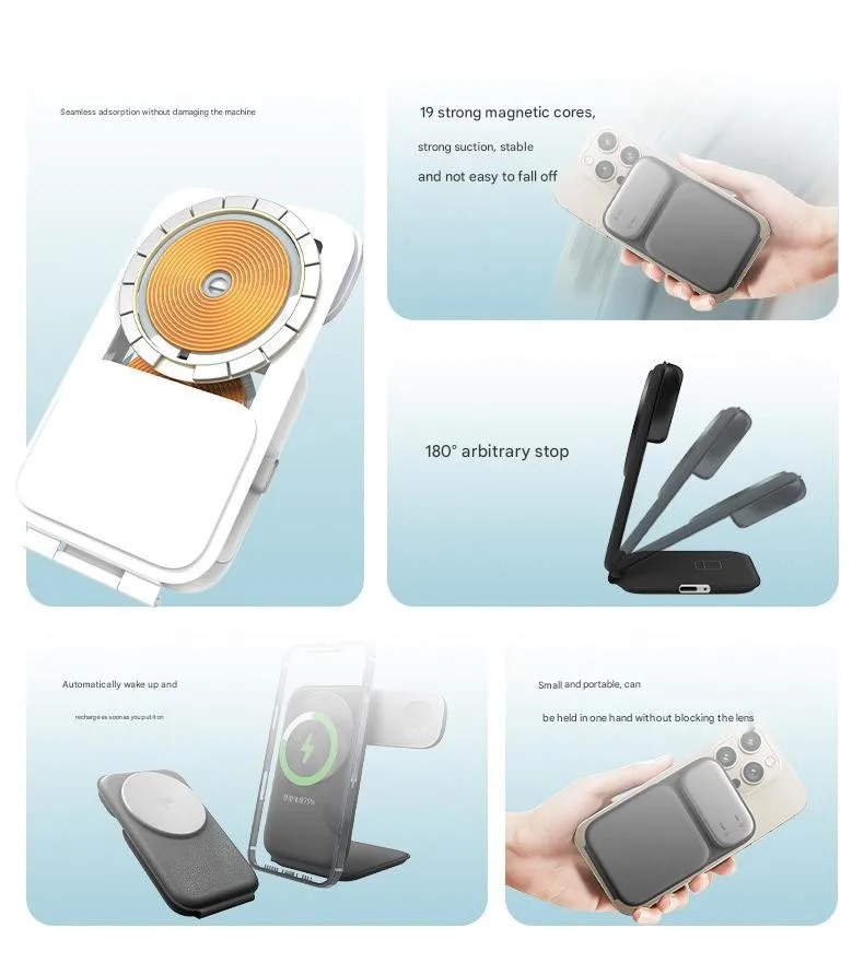 QI2 مغناطيسي 3 في 1 شحن سريع لاسلكي حامل شحن قابل للطي 15 وات شحن سريع للهواتف المحمولة والساعات وسماعات الرأس
