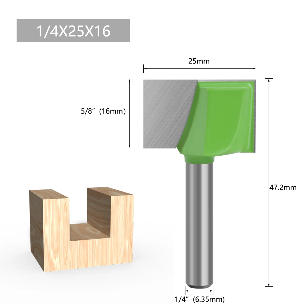 1/4-Zoll-Schaftfräser-Set, TCT-Bodenfräser, 13-teiliges Holzschlitzwerkzeug mit verschiedenen Schnittlängen (10-32 mm) – Detail 12