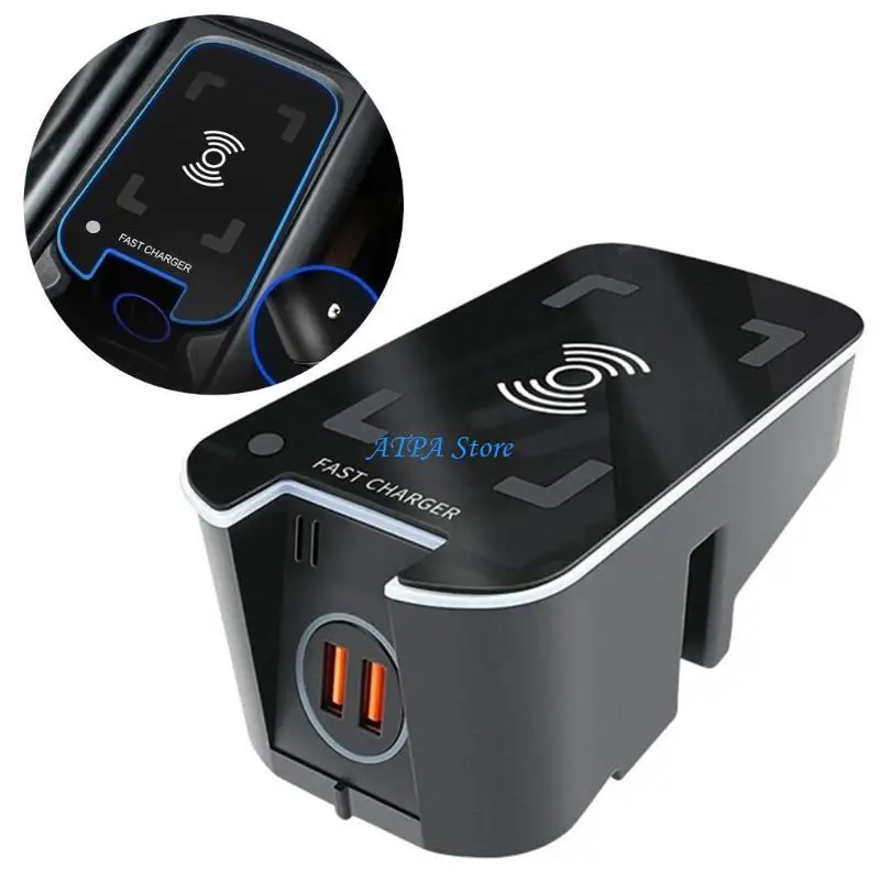 

U13C Wireless Car Charging Holder Quick Charging Plate with Double USB Port for XC60 XC90 S90 Car Phone Charging Holder