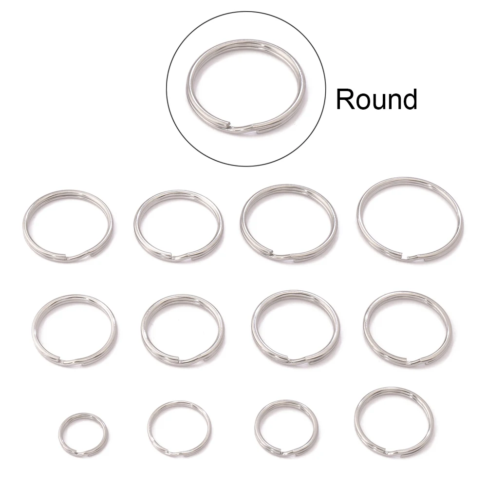 30pcs Stainless Steel Round Blank Keyring Split Ring For DIY Keychain Pendant Car Keys Bag Hanging Jewelry Making Accessories