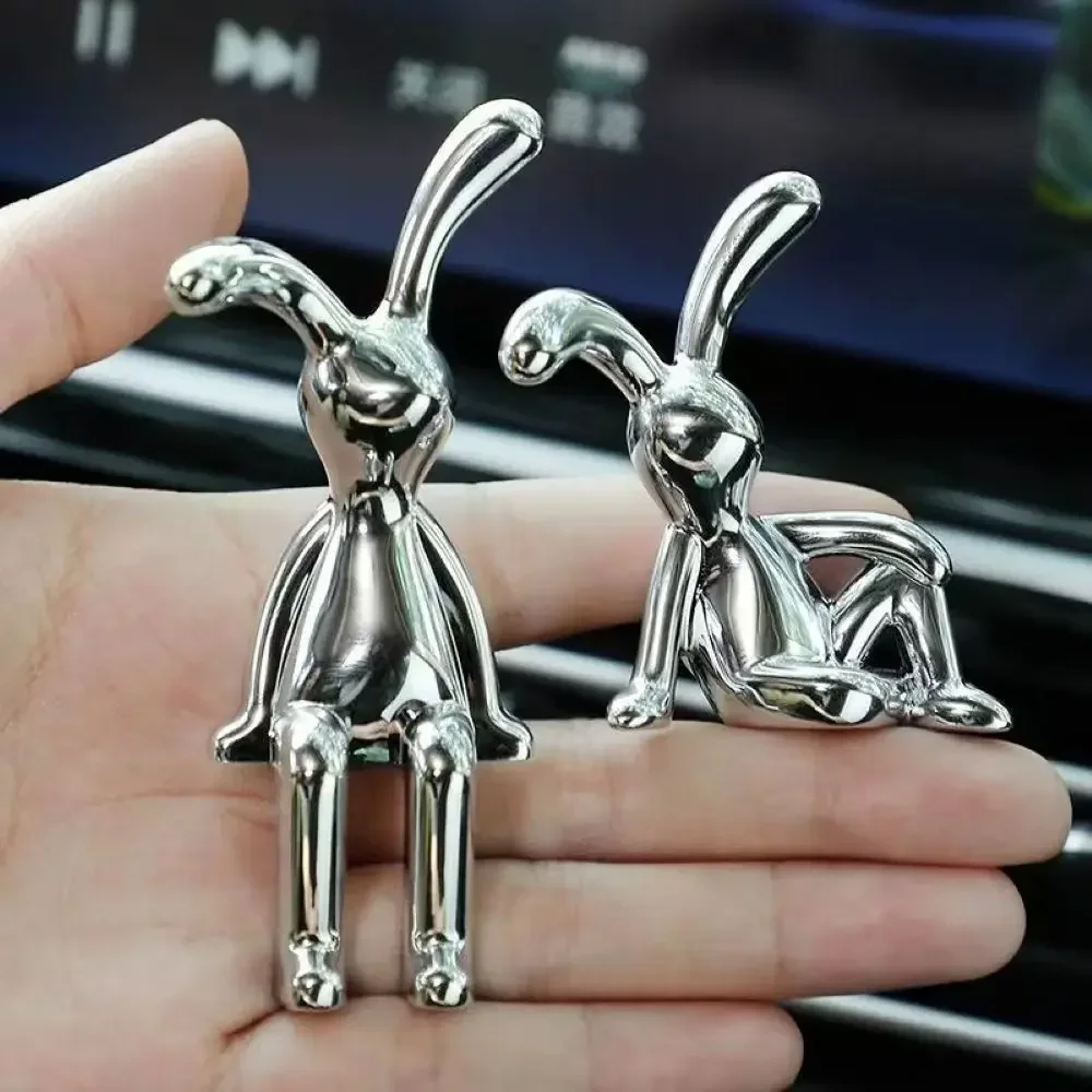 Car Interior Decoration Cartoon Animal Center Console Decor Room Dining Table Desk Figurines Miniatures Ornament Plating Rabbit