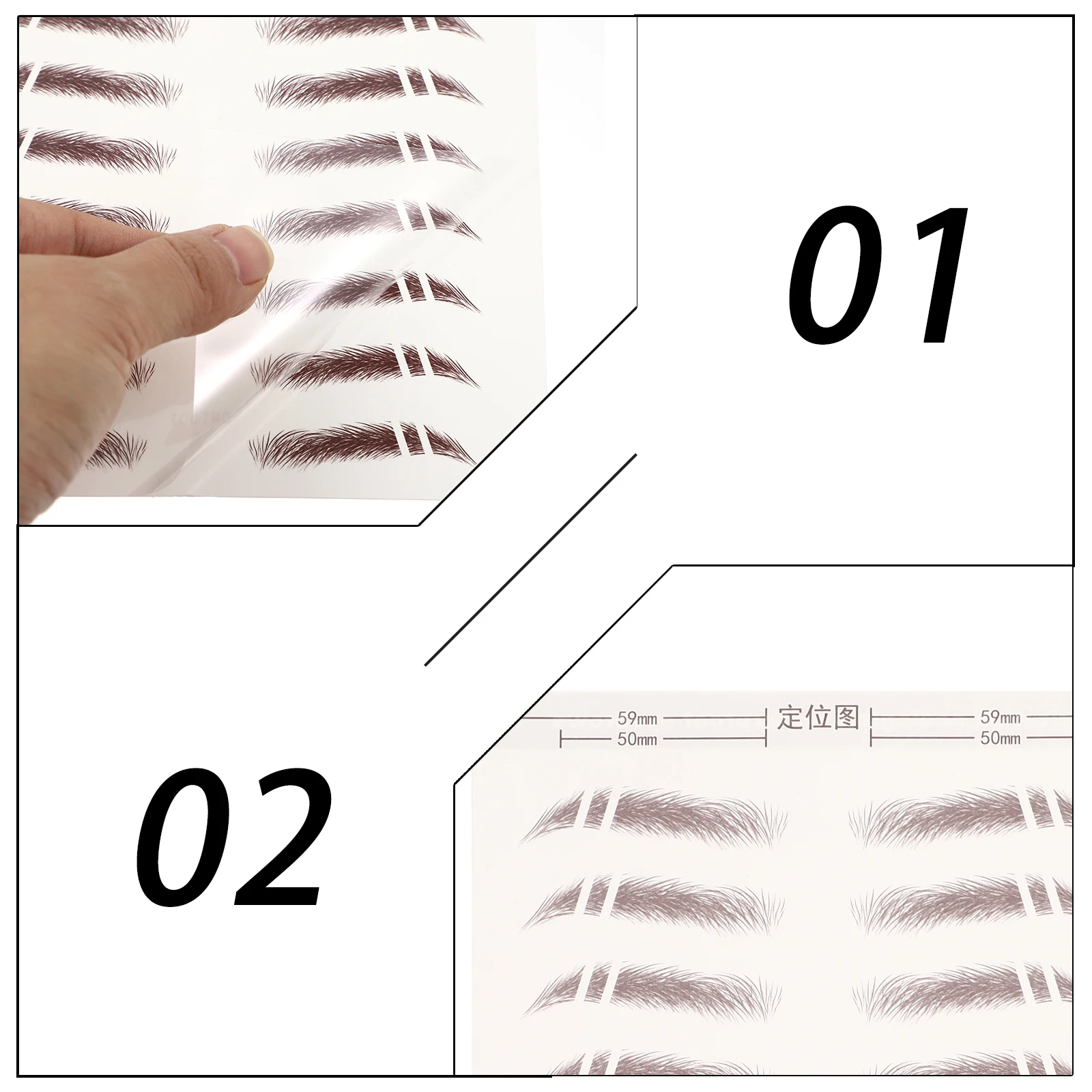 

6 Pcs Eyebrow Stickers False Eyebrows Cosmetics Like Natural Brow Patch Water Transfer Paper Makeup Suitable Few No