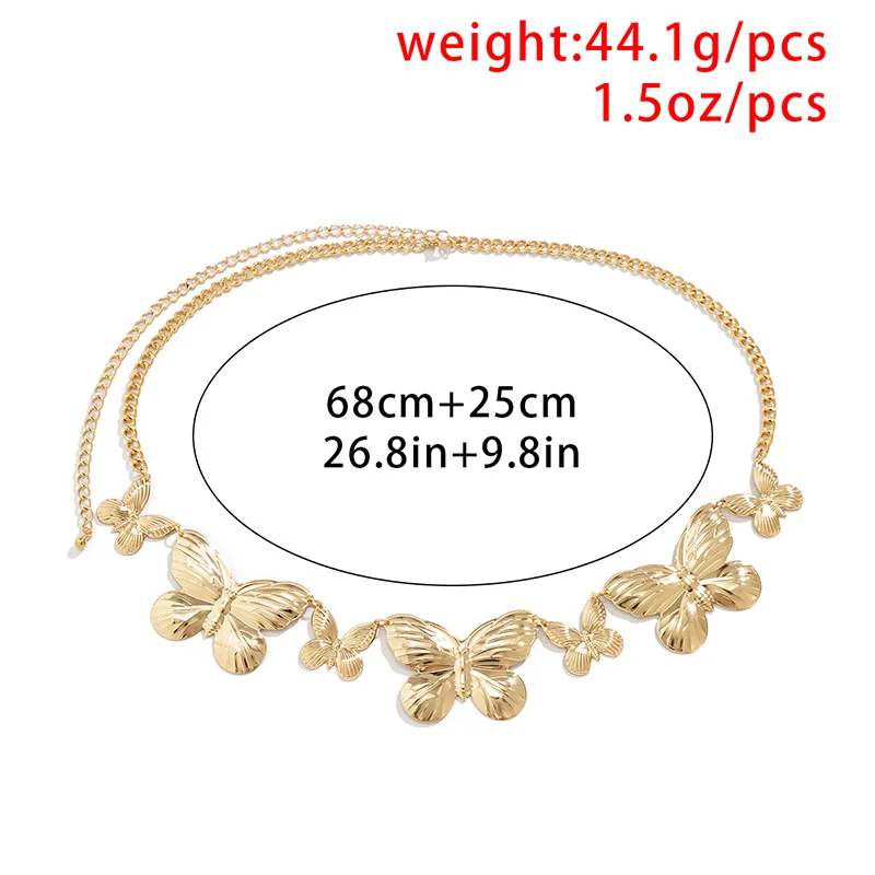 Women Sexy Vintage Belts Aesthetic Belly Chain Thin Butterfly Link Body Waistband Summer Bikini Jeans Fashion Body Jewelry