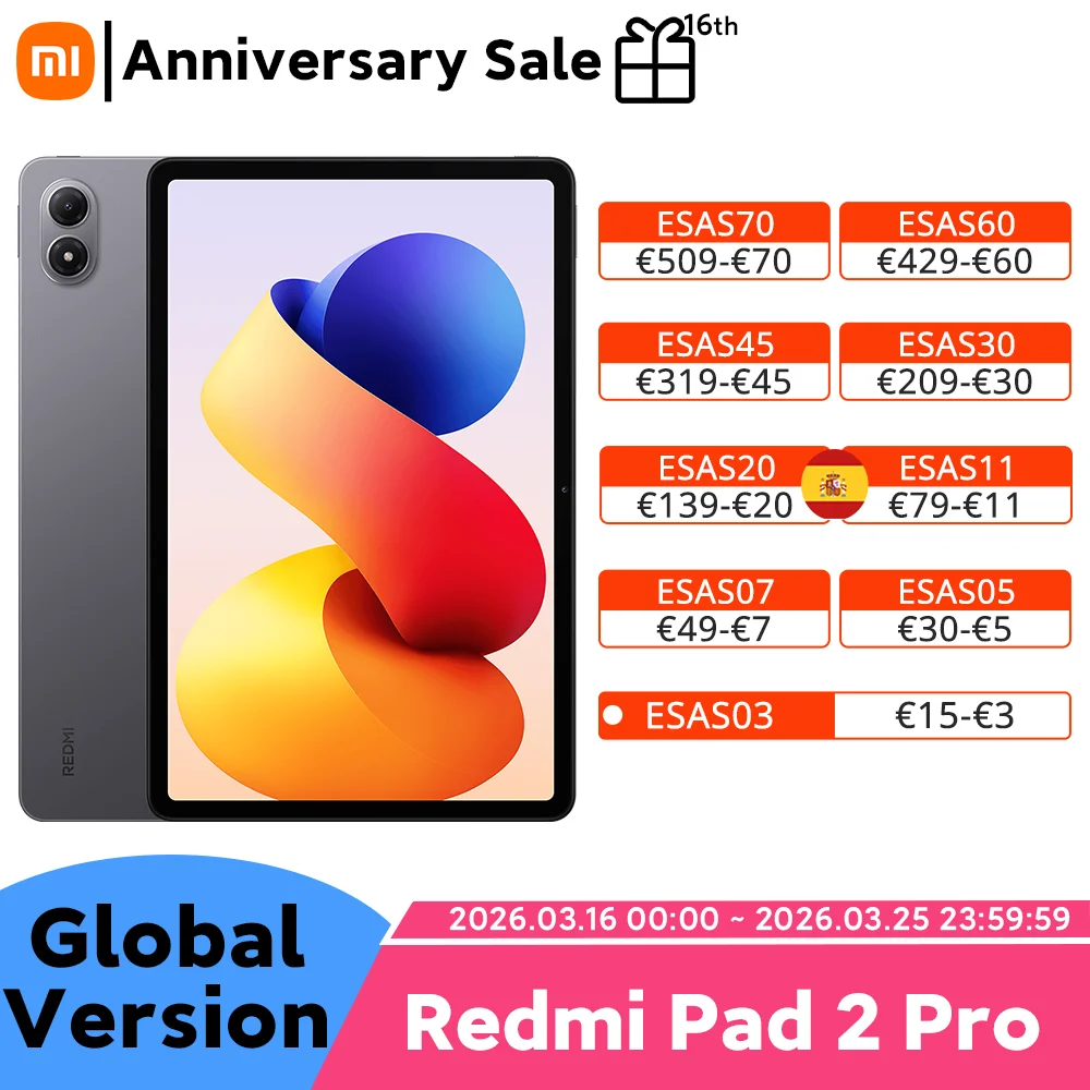 Versión global Redmi Pad 2 Pro Pantalla nítida de 12,1″ y 2,5K Batería de…
