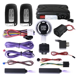 Germany Spy One Touch Push Button PKE Car Alarm System Remote Engine Start Security Passive Keyless Entry Gasoline Diesel LA5