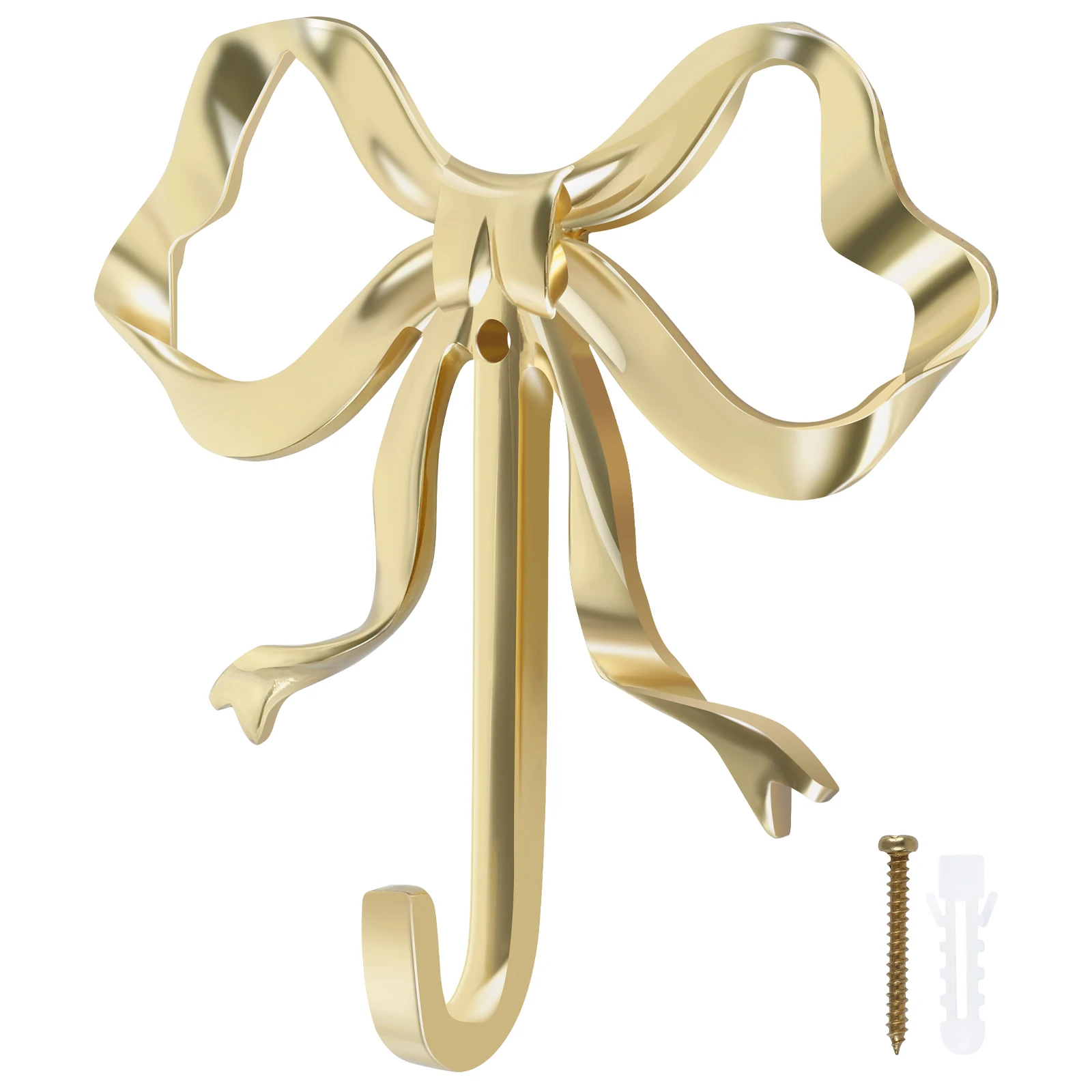

Bow Hook Decorative Bow Hanger Gold Towel Hook Multi-Purpose Bow Shaped Hat Hooks Brass Wall Hook Wall Hanging Towel Hook for